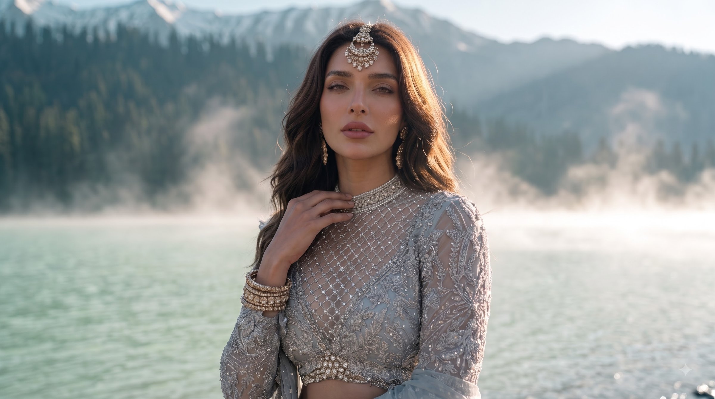 Aethelgard Imperial Heritage Zardozi Velvet Lehenga view 11