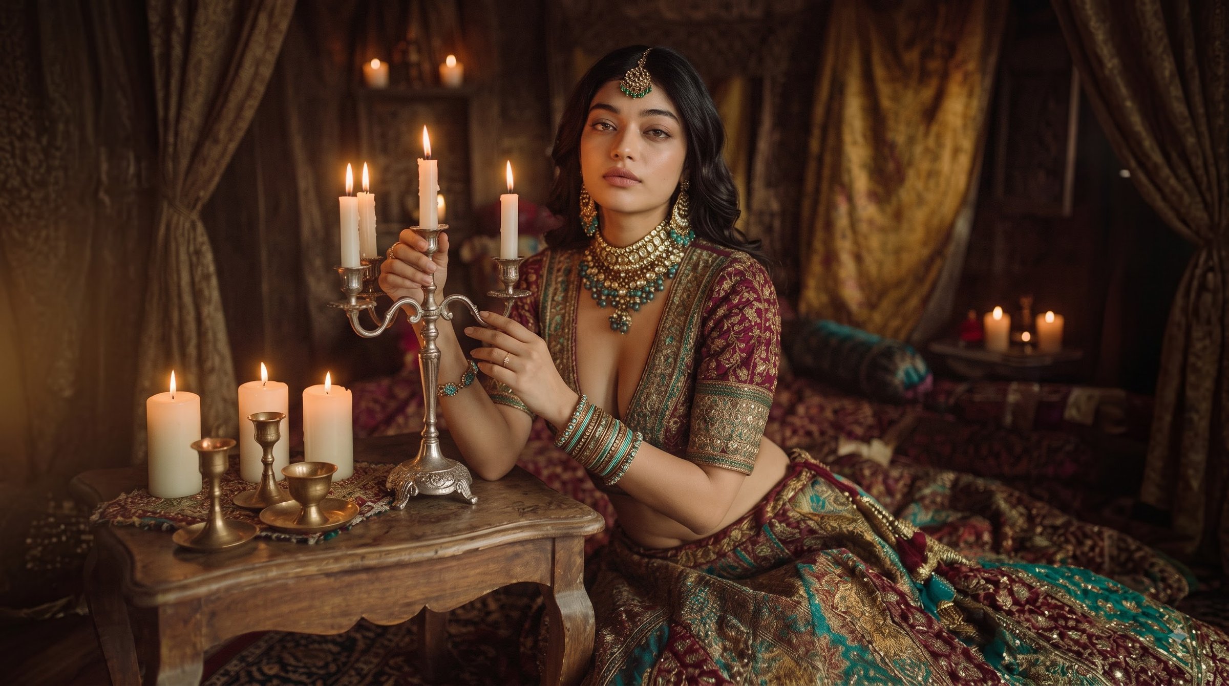 Maharani Deep Burgundy Velvet Regal Wedding Lehenga view 7
