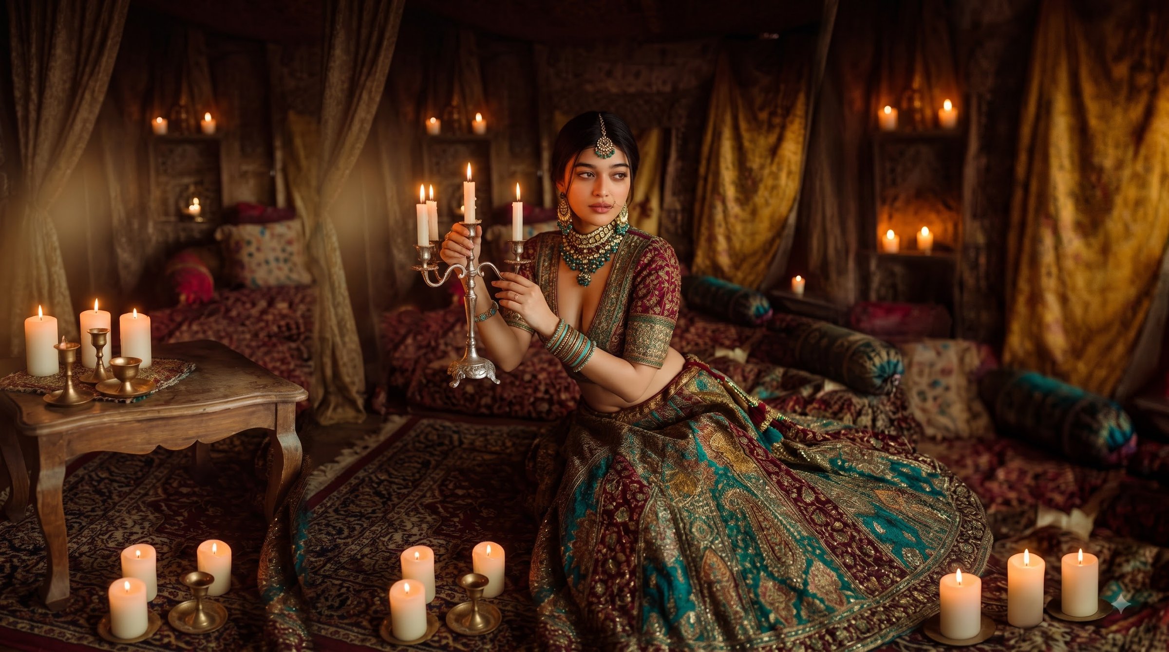 Maharani Deep Burgundy Velvet Regal Wedding Lehenga view 9